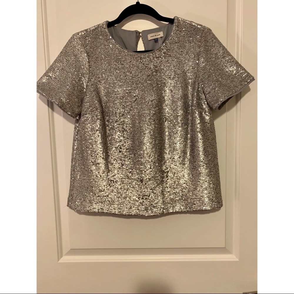 Silver Sequin Top